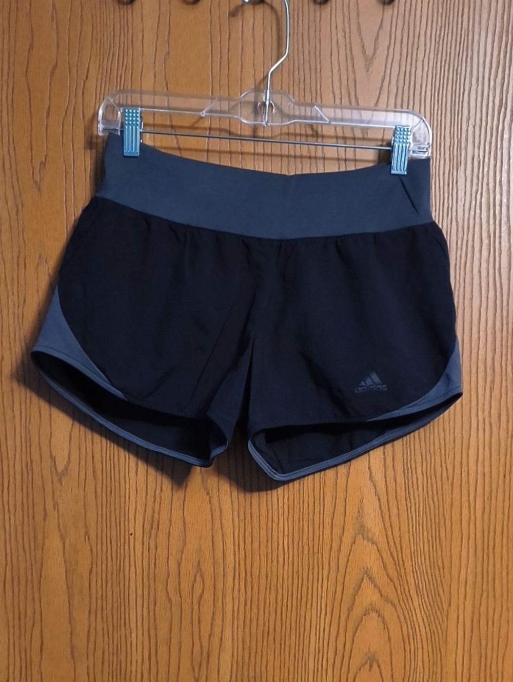 adidas Women's Black Athletic Shorts with Gray Waistband